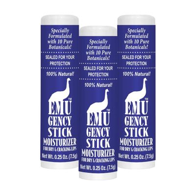 Montana Emu Ranch - EMUgency All Purpose Moisturizing Pocket Stick - 0.25 Ounce - 3 Pack - Helps Relieve Chapped, Cracked, and Split Lips and Skin