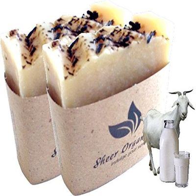 (2 Pack) Sheer Organix Luxury Rejuvenative Handmade Herbal Soap, 3.52 oz. / 100g, Goat Milk