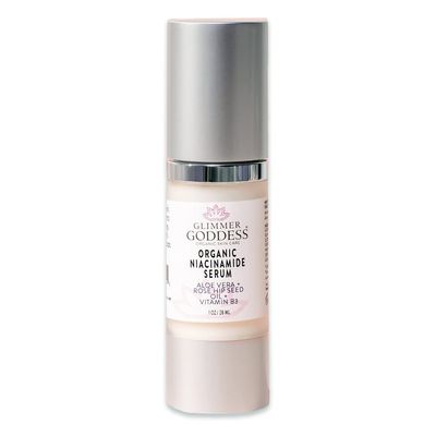 Glimmer Goddess Organic Anti-Aging Serum with Niacinamide Vitamin B3, Tightens Pores, Reduces Wrinkles with 5% Niacinamide: A Miracle for Your Skin, 1 oz