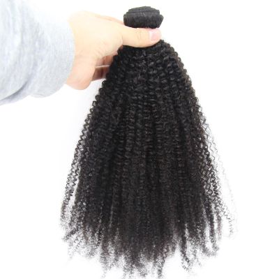 ZigZag Hair Afro Kinky Curly Hair Brazilian Virgin Hair Weave Bundles 4B 4C 100% Human Hair Bundles One Piece Double Weft Hair Extension (28inch)