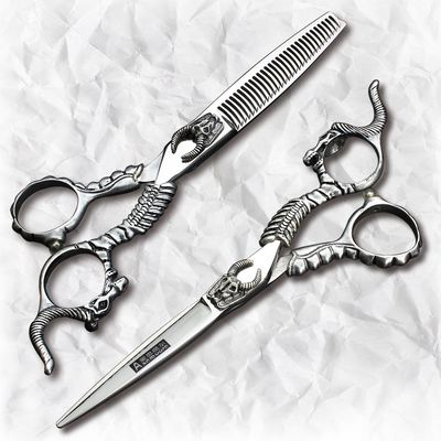 Professional Hair Scissors Hairdressing Cutting+Thinning Scissors Salon Hair Styling Tools (2pcs)