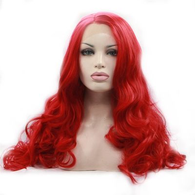 Wig Red Loose Wavy Curl Synthetic Lace Front Wig