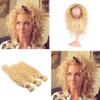 Cloud Hair Blonde Color Pre Plucked 360 Frontal With Deep Wave Hair Extension Brazilian Virgin Hair Deep Curly Blonde 613 Human Hair 3Bundles With 360 Frontal (10 10 10+8 inch 360 frontal) view 1