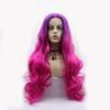 Wave Wig Loose Wavy Curly Purple Pink Ombre Synthetic Lace Front Wig view 1