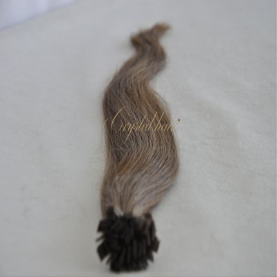 Crystal Factory Straight Human Hair Karetin Hair Extensions 20inches 50Strands 1g Per Strand Set Weight: 50Grams (12#)