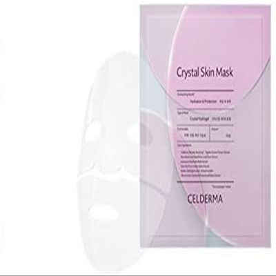 CELDERMA Crystal Skin Mask: Pretty Transparent Hydrogel Pack Tightly fitted perfectly like my skin (23gx10)