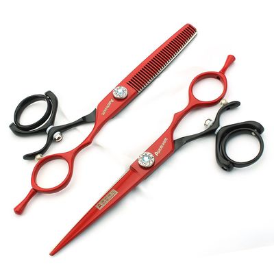 Professional hairdressing scissors 6 inch personality rotation handle haircut hair scissors tools (2pcs)