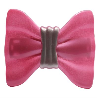 Caravan Painted Bow French Barrette, Pink/Silver
