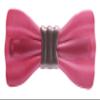 Caravan Painted Bow French Barrette, Pink/Silver view 1