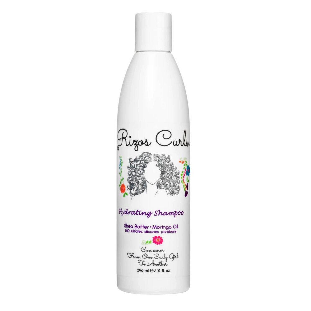 Rizos Curls Hydrating Shampoo, Gently Cleanse, Deeply Moisturizes & Nourishes Scalp, Soft & Healthy Hair from Shea Butter & Moringa Oil, For All Hair Types 1a - 4c, 10 oz