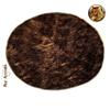 Dark Brown Shag Faux Fur Area Accent Throw Rug - Round - Faux Sheepskin - Bear Skin - Fur Accents Carpet - USA (60" Diameter) view 2