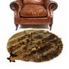 Golden Brown Wolf Area Rug - Round - Luxury Shag Faux Fur -Wolf - Coyote - Bear Skin - Fur Accents Original Designer Area Rug (60" Diameter) view 2