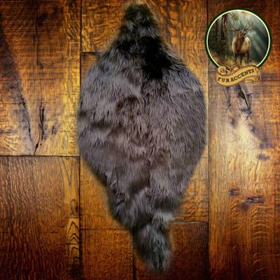 Dark Brown Beaver Skin Pelt Rug - Luxury Faux Fur - Unique OOAK Accent Throw Rug - Fur Accents Original - USA (30" Long)