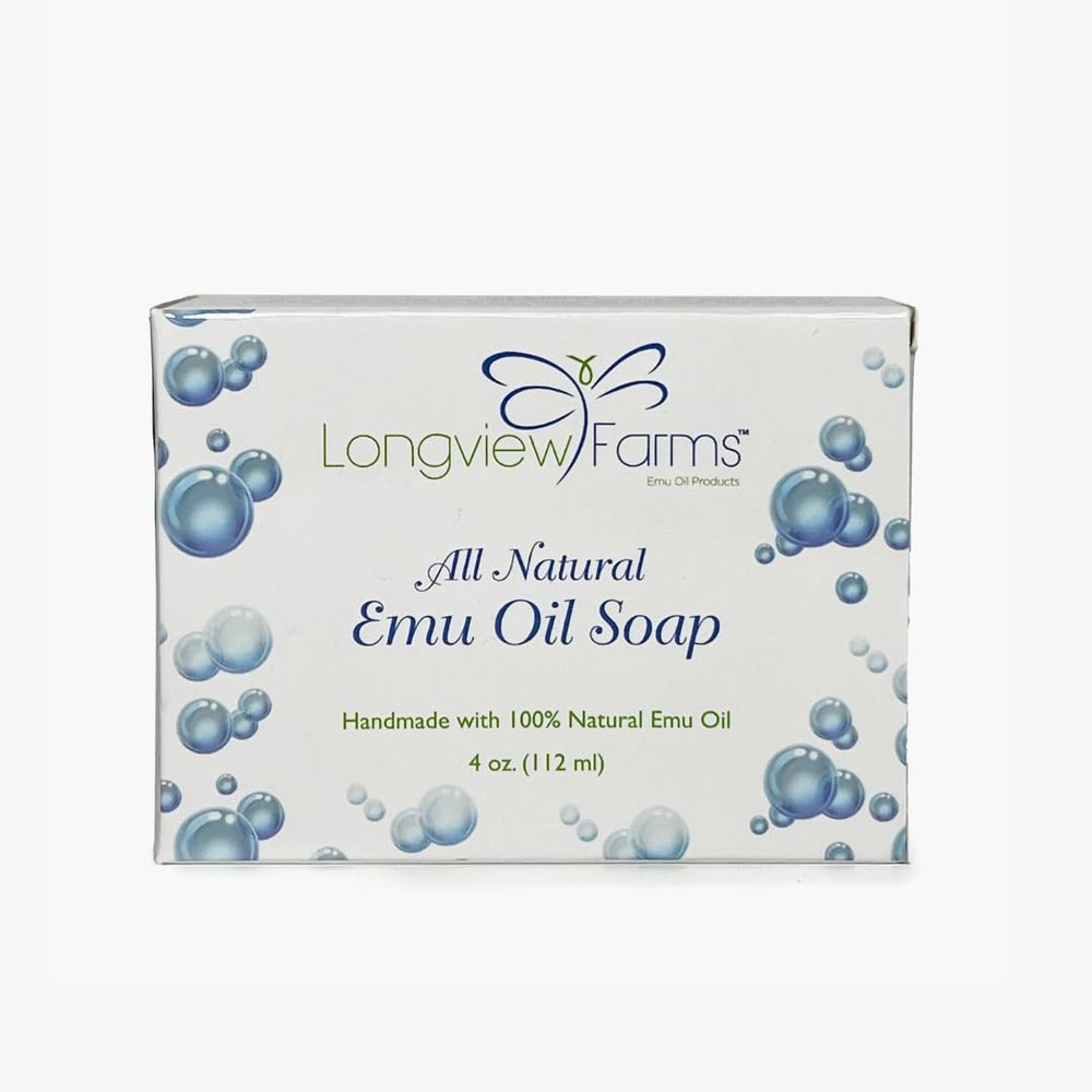 Longview Farms Emu Oil Soap - Gentle Cleansing Bars for Sensitive Skin - Soap Bars with Emu Oil and More for Smooth, Healthy Skin (Colloidal Oatmeal)