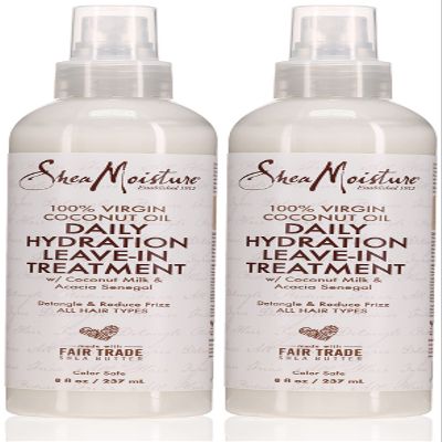 Shea Moisture 100% Virgin Coconut Oil Leave-In Treat 8 Ounce (237ml) (2 Pack)
