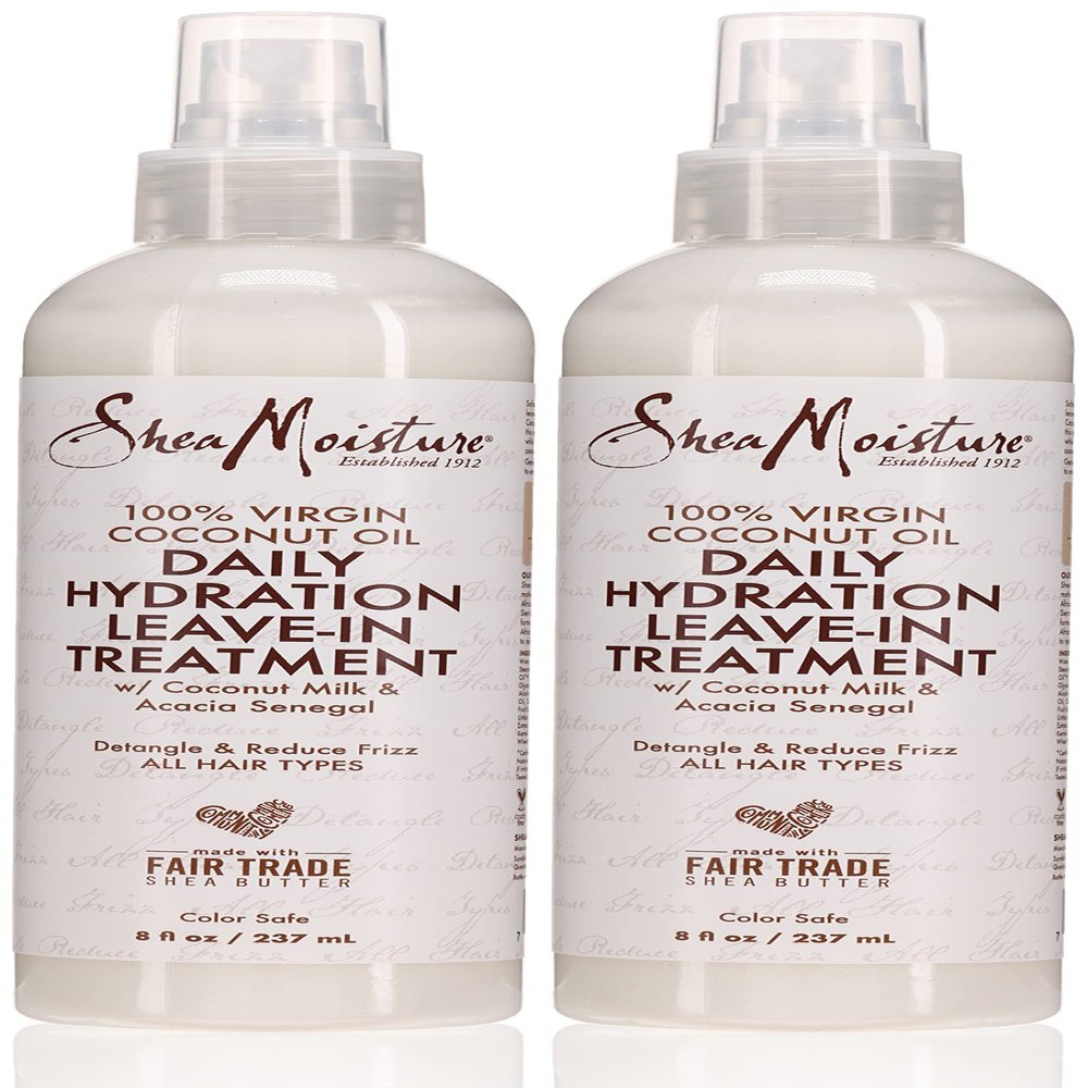 Shea Moisture 100% Virgin Coconut Oil Leave-In Treat 8 Ounce (237ml) (2 Pack)