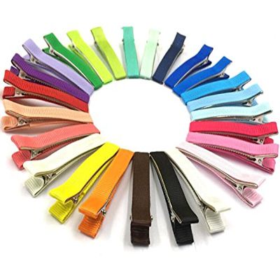 20 Pcs Ribbon All Inclusive Cloth Duckbill Clip Hair Clip - Length 5cm - Bifurcated Safety Clip DIY Jewelry Accessories (Colour Random)