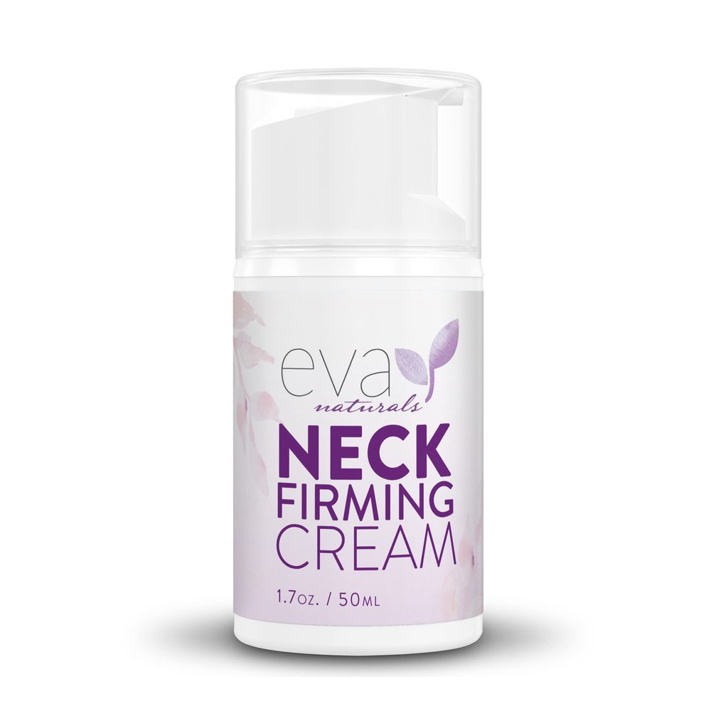 Eva Naturals Neck Firming Cream for Women - Neck Cream for Firming, Tightening, Lifting Sagging Skin, Anti Aging Moisturizer with Retinol, Collagen, Hyaluronic Acid, Peptides & Vitamin C  1.7 Fl Oz