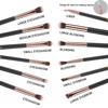MSQ Eye Makeup Brushes 12pcs Rose Gold Eyeshadow Makeup Brushes Set with Soft Synthetic Hairs & Real Wood Handle for Eyeshadow, Eyebrow, Eyeliner, Blending(without bag) view 2