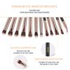 MSQ Eye Makeup Brushes 12pcs Rose Gold Eyeshadow Makeup Brushes Set with Soft Synthetic Hairs & Real Wood Handle for Eyeshadow, Eyebrow, Eyeliner, Blending(without bag) view 3