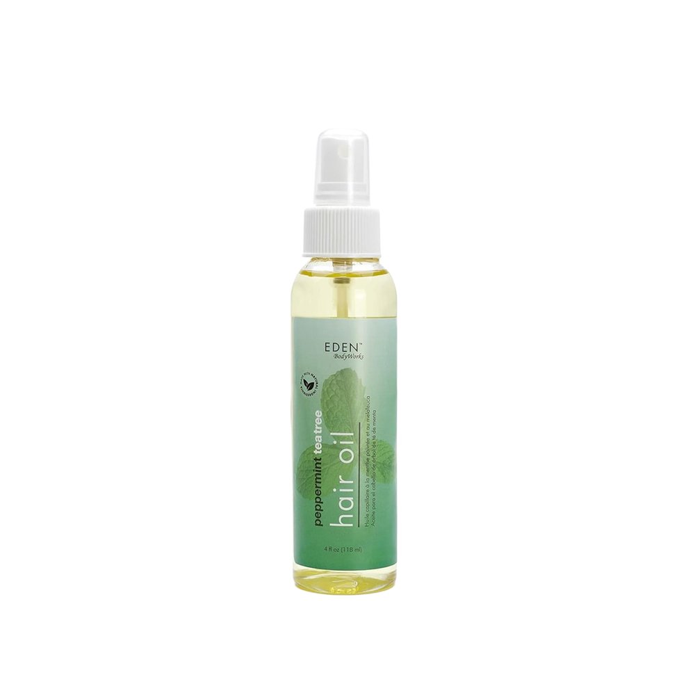 EDEN BodyWorks Peppermint Tea Tree Hair Oil | Dry Hair Treatment for Curly Hair Products | Scalp Oil to Eliminate Dandruff & Boost Shine | Hair Products for Curls | 4 oz
