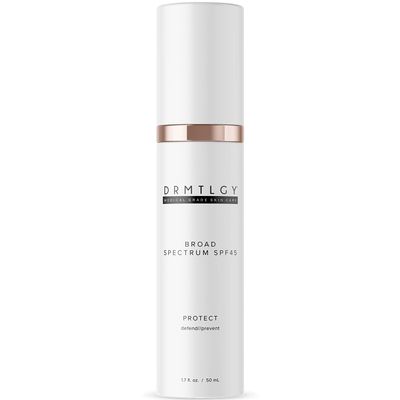 DRMTLGY Anti-Aging Clear Face Sunscreen SPF 45 Oil-Free Zinc Oxide Sunscreen & Face Moisturizer for Sensitive & Acne-Prone Skin Lightweight Makeup & Skin Care FSA HSA Eligible (1.7 oz)
