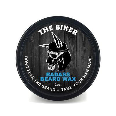 Badass Beard Care Beard Wax For Men - The Biker, 2 oz - Softens Beard Hair, Leaves Your Beard Looking and Feeling More Dense