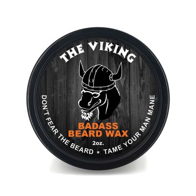 Badass Beard Care Beard Wax For Men - The Viking, 2 oz - Softens Beard Hair, Leaves Your Beard Looking and Feeling More Dense