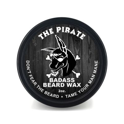 Badass Beard Care Beard Wax For Men - The Pirate, 2 oz - Softens Beard Hair, Leaves Your Beard Looking and Feeling More Dense