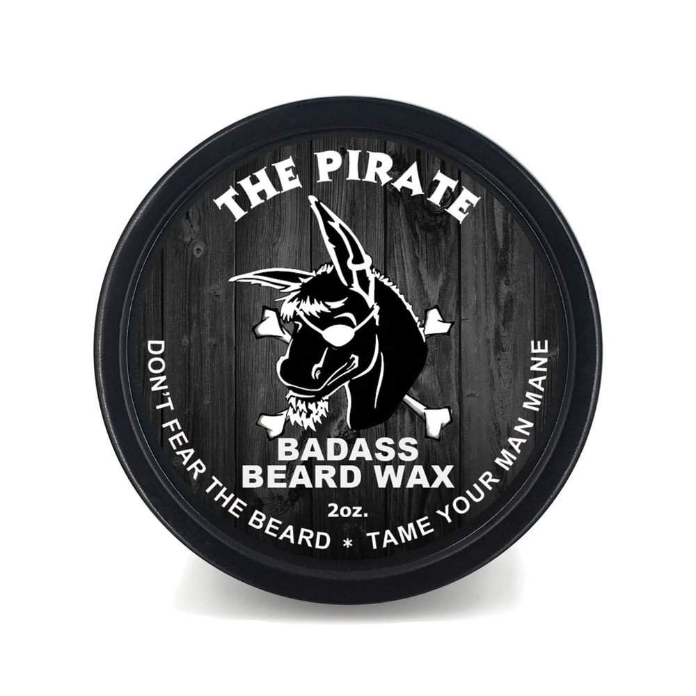 Badass Beard Care Beard Wax For Men - The Pirate, 2 oz - Softens Beard Hair, Leaves Your Beard Looking and Feeling More Dense