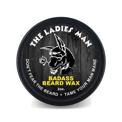 Badass Beard Care Beard Wax For Men - The Ladies Man, 2 oz - Softens Beard Hair, Leaves Your Beard Looking and Feeling More Dense