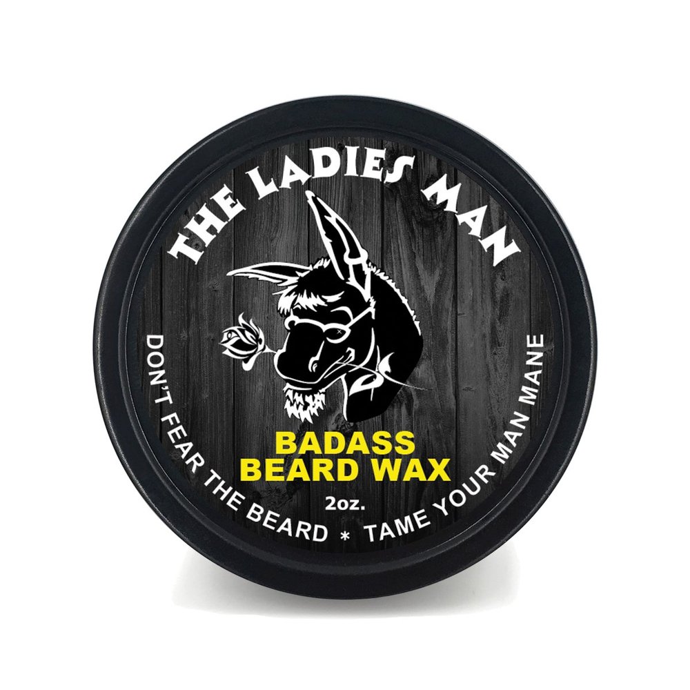 Badass Beard Care Beard Wax For Men - The Ladies Man, 2 oz - Softens Beard Hair, Leaves Your Beard Looking and Feeling More Dense