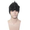 BERON Cool Men Boys Short Synthetic Wig for Cosplay Party Photo Come with Wig Cap (Black) view 2