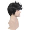 BERON Cool Men Boys Short Synthetic Wig for Cosplay Party Photo Come with Wig Cap (Black) view 3