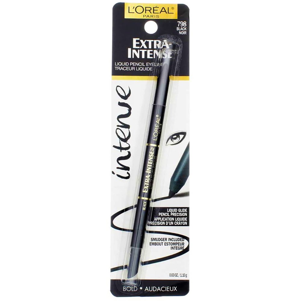 L'Oral Paris Extra-Intense Pencil Eyeliner, 798 Black (Pack of 2)