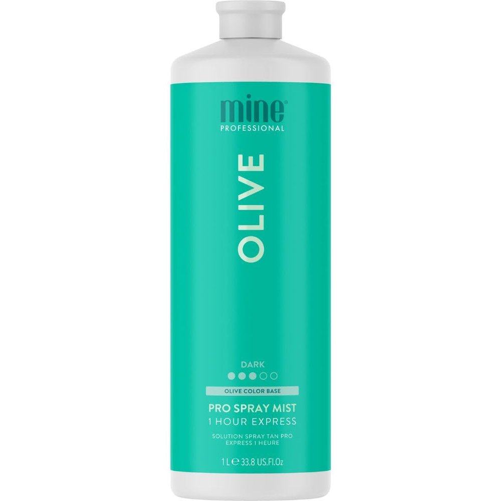 MineTan Spray Tan Solution | Olive - Best Color Correcting Fake Tanning Mist | a Super Dark, Bronzing Glow, No Orange Tones, Rapid Quick Dry | 1 Hour Express, Salon Professional Formula | 33.8 Fl Oz