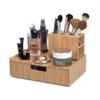 MobileVision Bamboo Makeup Drawer Organizer with 5-Compartment Brush Holder Stand Combo view 2