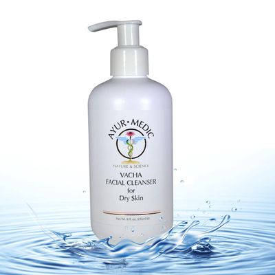 Ayur-Medic Vacha Facial Cleanser  Rich Cleansing Milk for Dry, Sensitive Skin, Gently Removes Makeup, Dirt, Oil, and Impurities. Hydrates, Soothes, and Nourishes for Smooth, Radiant Skin, 8 oz