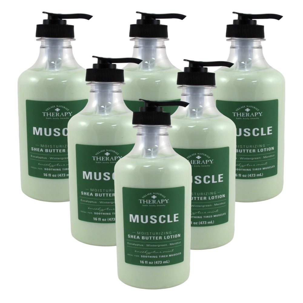 Village Naturals Aches + Pains Muscle Relief Lotion 16 Ounce (473ml) (6 Pack)