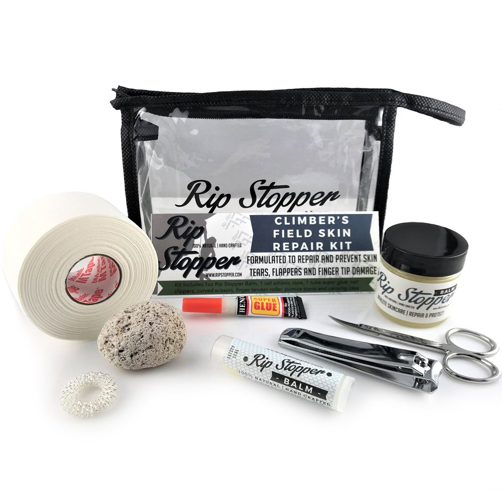 Rip Stopper Climbing Skin Repair Kit | All Natural, Hand Crafted | Premium Skin Maintenance Climber Salve | Repair/Prevent Flappers, Fingertip Damage, Pits, Tears, Cracks, Rips | Callus Hydration