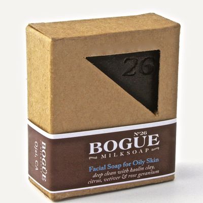Bogue Milk Soap - No.26 Facial Bar for Oily Skin - Excess Oil and Toxin Removing Citrus, Vetiver and Rose Geranium Essential Oils with Kaolin Clay