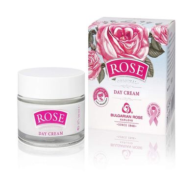 Bulgarianrose Day Face Cream with Natural Rose Oil, Moisturizing and Rejuvenating Skin Care, Rose Water Revitalizing Day Cream, Face Moisturizer for dry skin