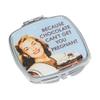 2.75 Inch Retro Humor"Chocolate/Pregnancy" Metal Compact Mirror view 1