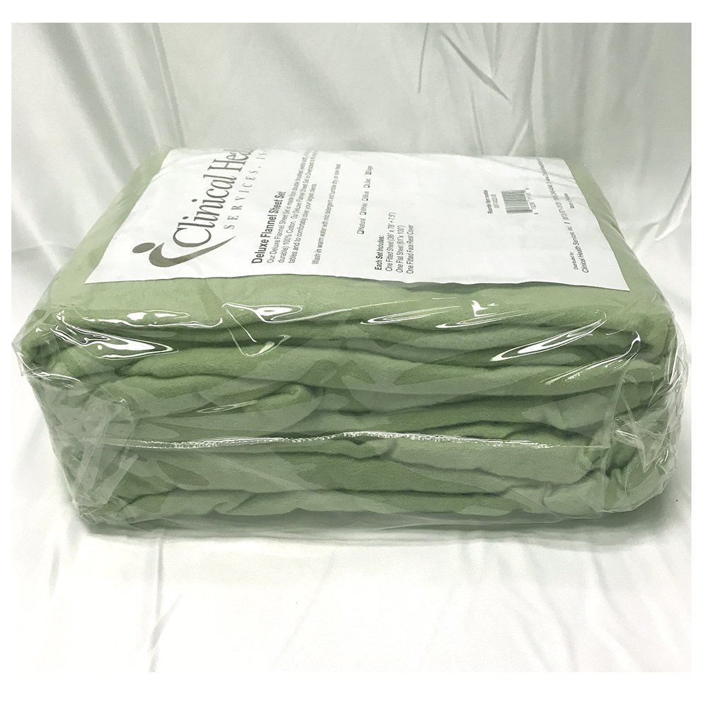 Deluxe Flannel Massage Sheet Set (Sage Green)