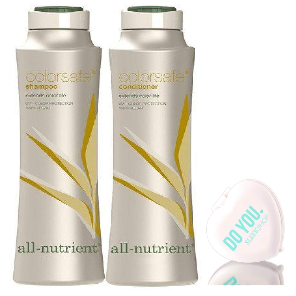 All Nutrient COLOR SAFE Shampoo & Conditioner DUO Set, extends color life (with Sleek Compact Mirror) (25 oz / 750ml Large DUO Kit)