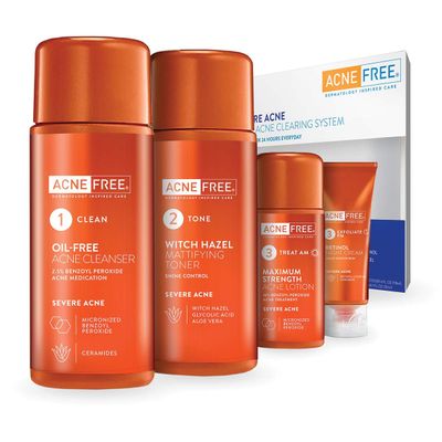 Acnefree 24 Hour Severe Acne Clearing System with Free Cleansing Brush, 11.52 Ounce