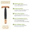 VIKINGS BLADE Double Edge Safety Razor for Men + 5 Swedish Steel Blades + Luxury Case. Smooth, Reusable, Eco-Friendly (Chieftain Odin) view 2