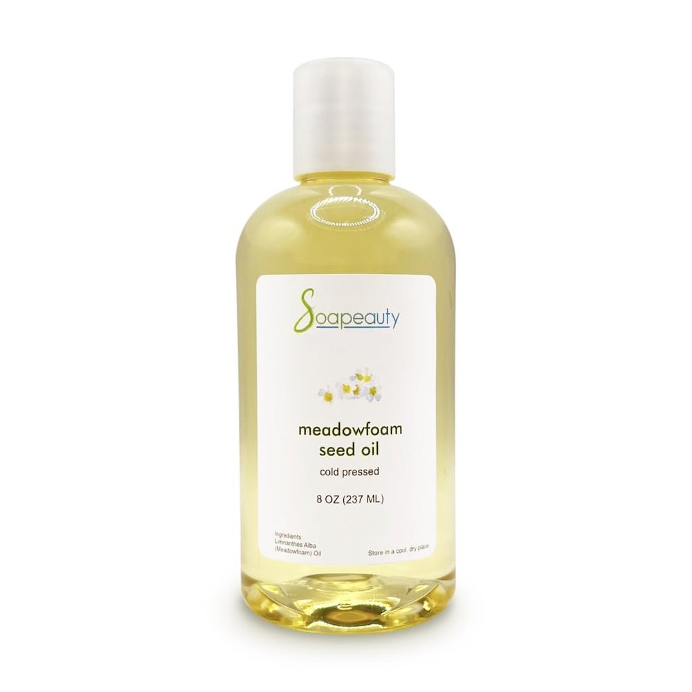 Soapeauty MEADOWFOAM SEED OIL Cold Pressed Unrefined | 100% Pure Natural Meadowfoam Seed Oil for Face & Hair | Moisturizer for Skin, Promotes Hair Growth, Balms | 8 fl oz