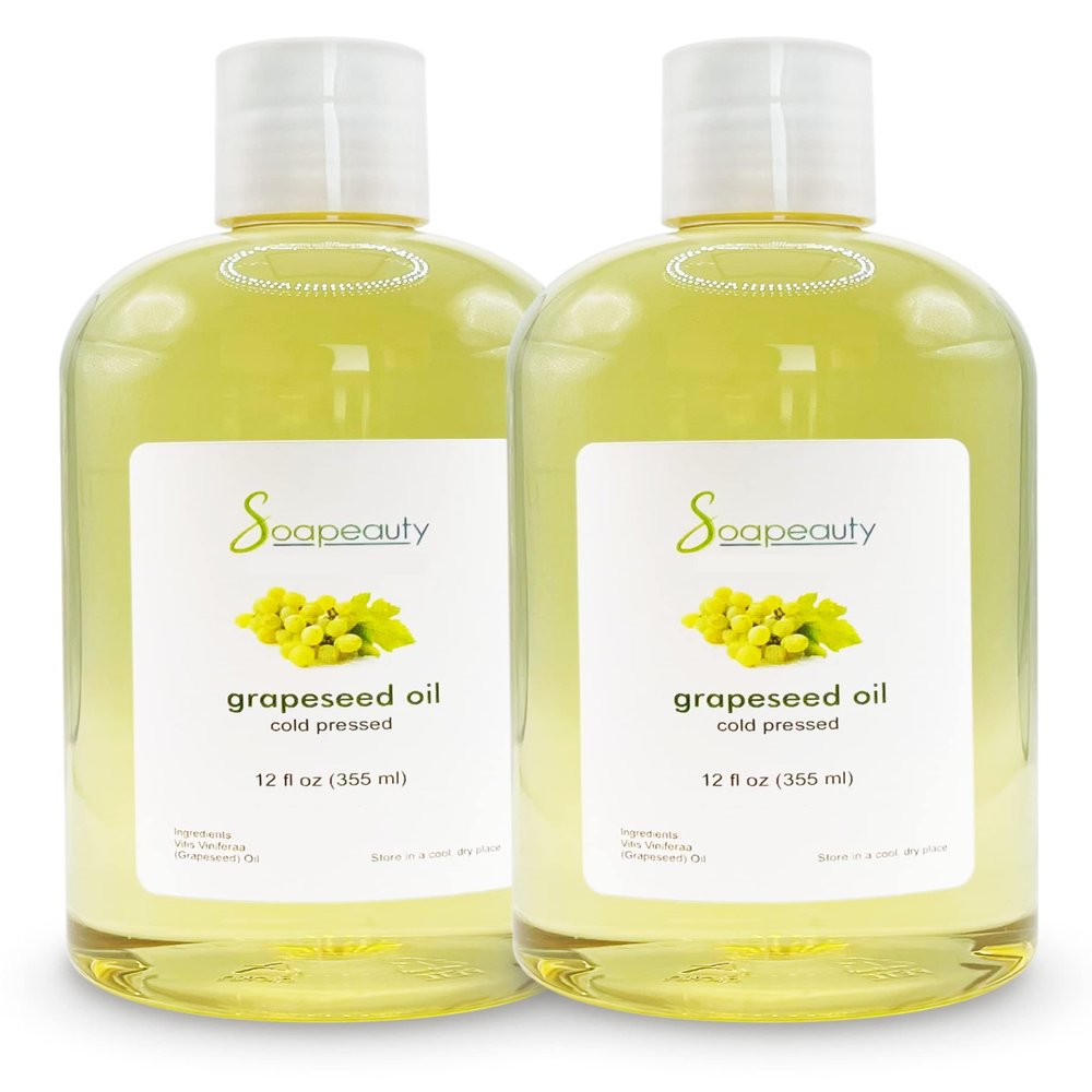 GRAPESEED OIL Cold Pressed Unrefined | 100% Natural Available in Bulk | Carrier for Essential Oils, Face, Skin, Hair Moisturizer, Soap Making | 24 OZ