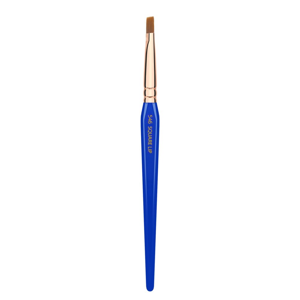 Bdellium Tools Professional Makeup Brush - Golden Triangle 546 Square Lip - With All Vegan and Soft Synthetic Fibers, For Applying Color Precisely across Lips (Blue, 1pc)